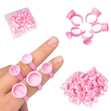 Load image into Gallery viewer, 100pcs/bag Glue Ring Holder for Eyelash Extensions Accessories MGBEAUTYLASH
